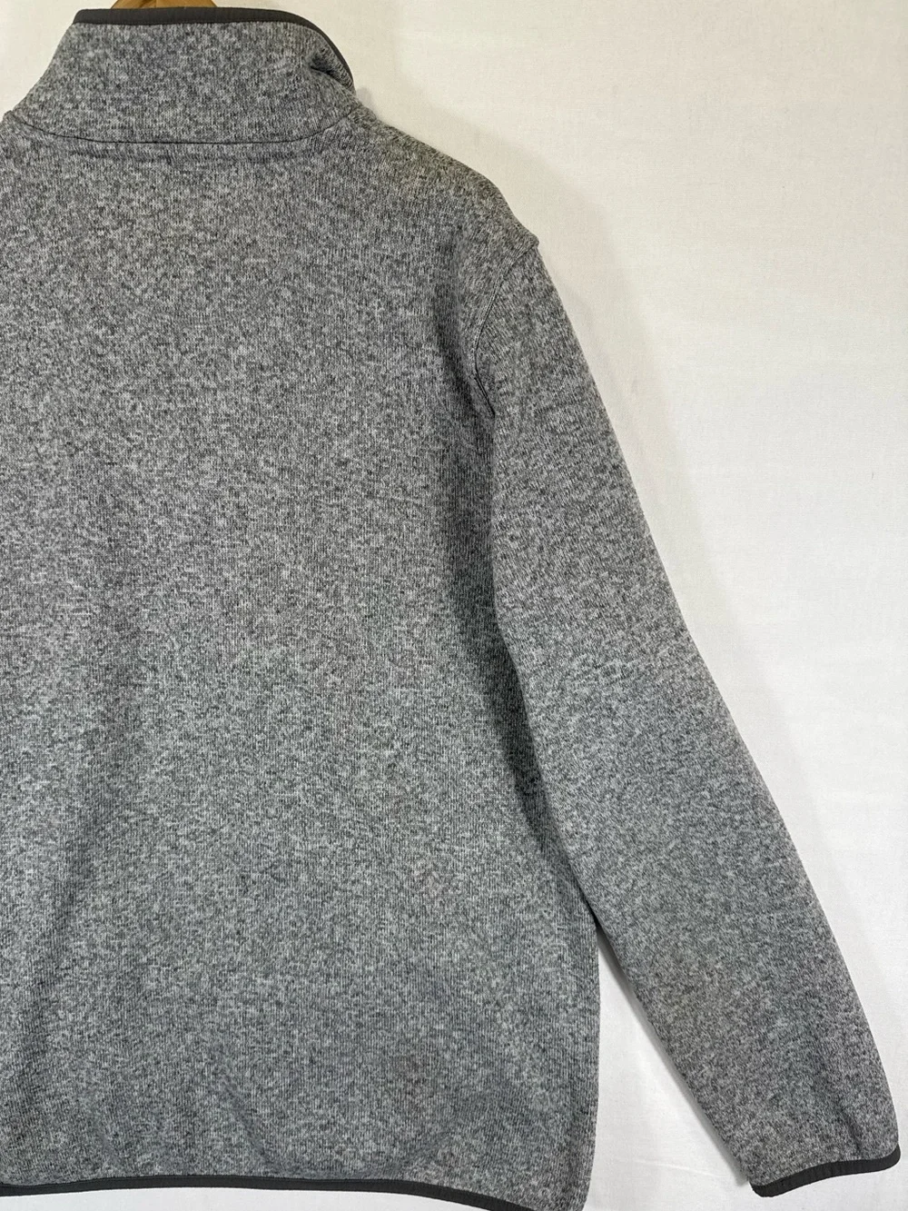 L.L. Bean Men's Heather Gray Snap-Up Fleece Pullover